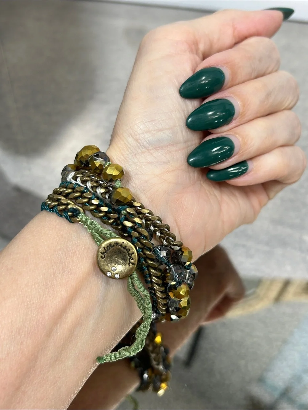 Chloe + Isabel Gold and Smoke Multi-Strand Crystal Beaded Bracelet